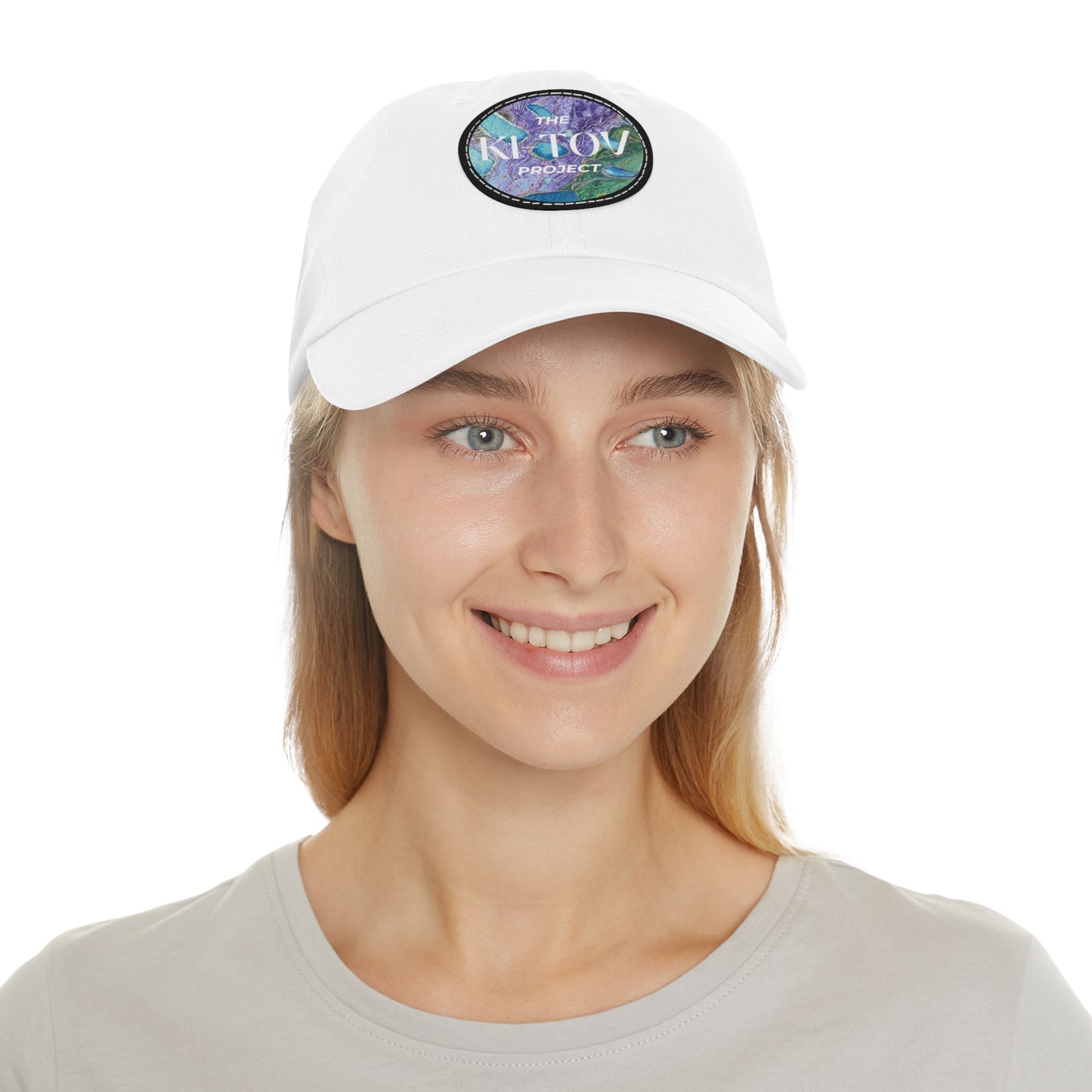 Ki-Tov Dad Hat with Leather Patch (Round)