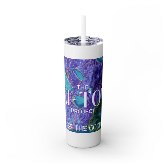 Ki-Tov Skinny Tumbler with Straw, 20oz