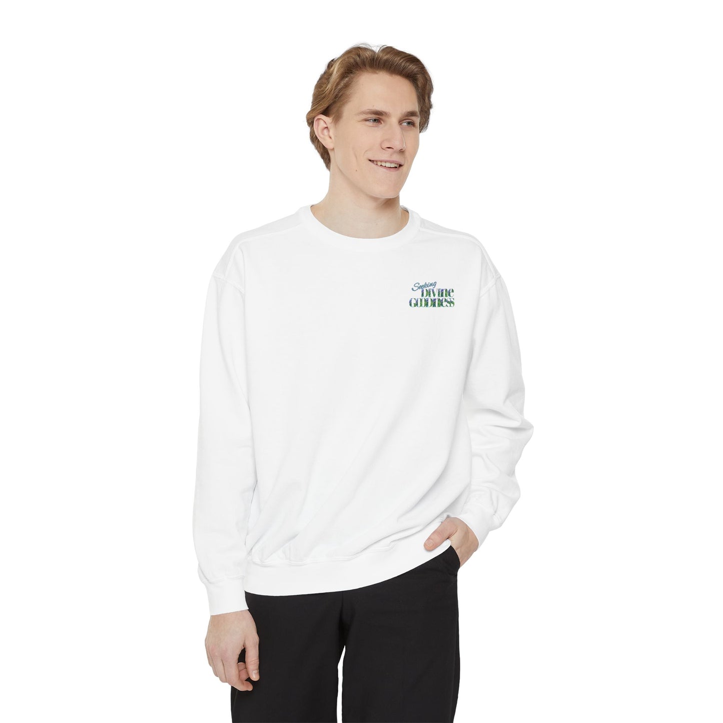 Seeking Divine Goodness White Sweatshirt
